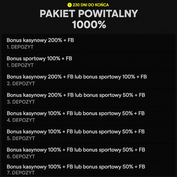 Wybór sportowego bonusu powitalnego